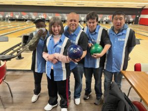 People supported go bowling
